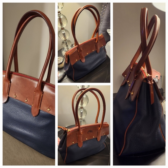 DOONEY & BOURKE Pebble Grain and Vachetta Leather Large Satchel EUC - Picture 8 of 14